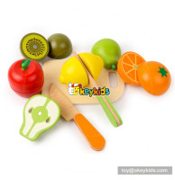 New hottest pretend play wood food cut set toy for children W10B223