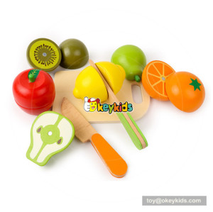 New hottest pretend play wood food cut set toy for children W10B223