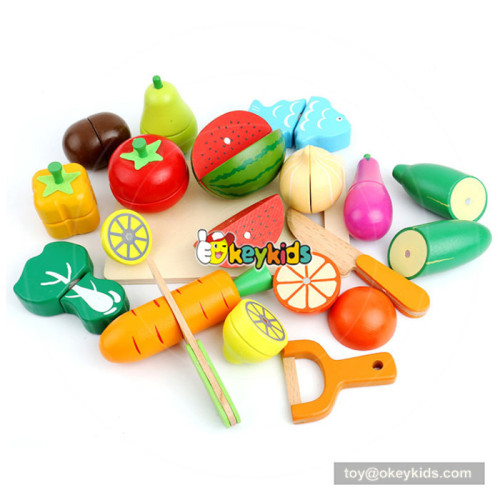 New arrival pretend cutting wooden toy fruit and veg for children W10B224