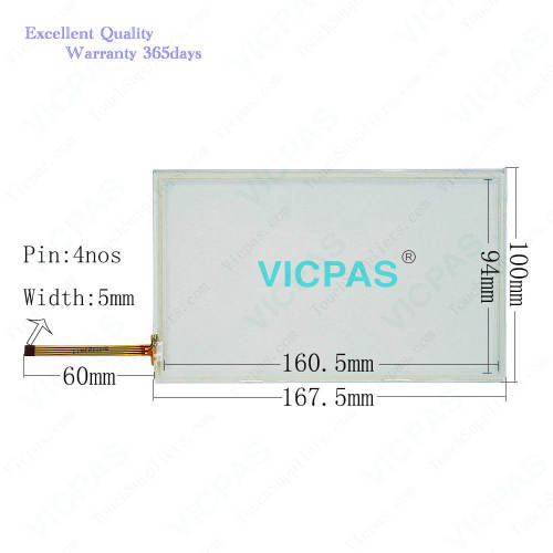 Exor ETOP 507-U3P3 touch screen panel glass 7''