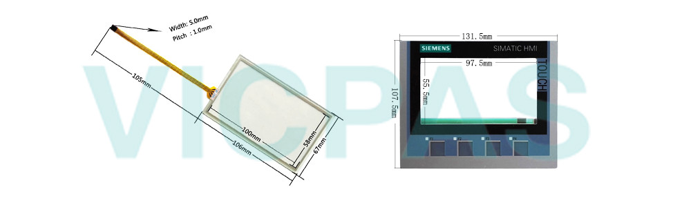 6AV2124-2DC01-0AX0 Siemens Simatic HMI KTP400 Comfort Touchscreen Panel Glass, Overlay and LCD Display Repair Replacement