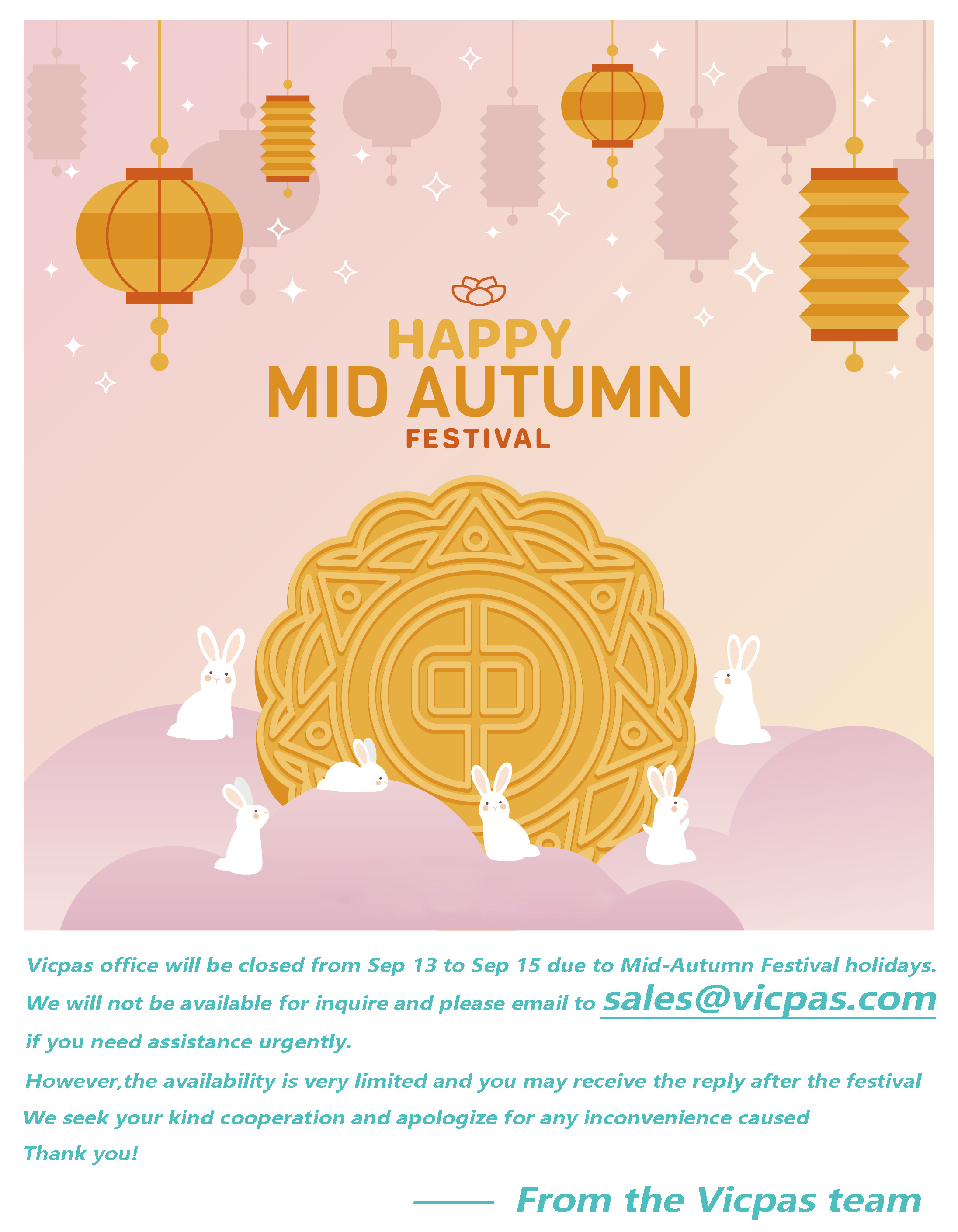 Mid-Autumn Festival Holidays Notice