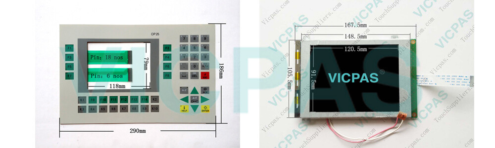 6AV3525-1TA41-0BX0 Siemens SIMATIC HMI OP25 OP 25 OPERATOR PANEL Membrane, Keyboard Display and Plastic Case Shell Repair Replacement