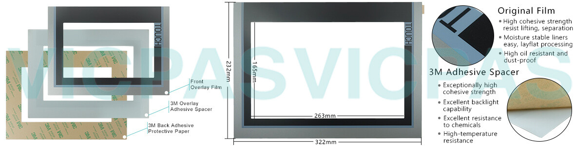 6AG1124-0MC01-4AX0 SIMATIC HMI TP1200 COMFORT INOX Touch Panel Glass, Overlay and LCD Display Repair Replacement