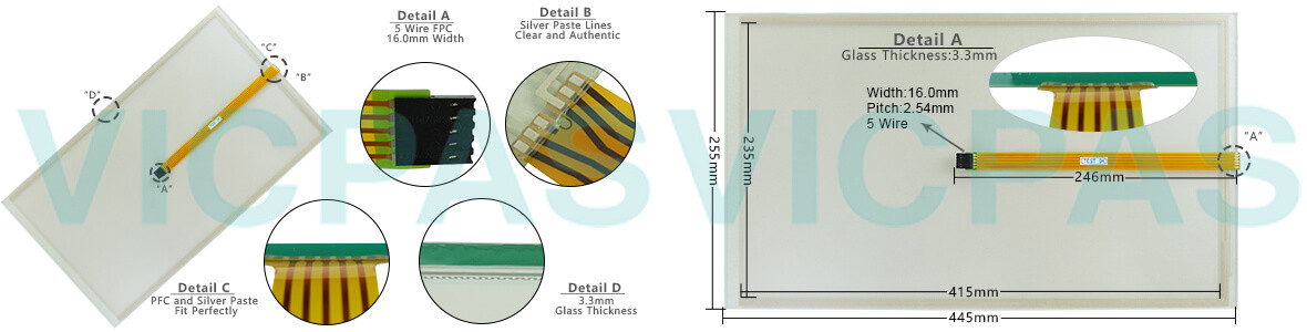 6AG1124-0UC02-4AX0 Siemens SIMATIC HMI TP1900 Comfort Touchscreen Glass, Overlay and LCD Display Repair Replacement