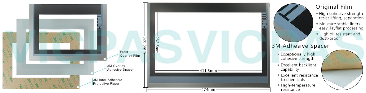 6AV2124-0UC02-0AX1 Siemens SIMATIC HMI TP1900 Comfort Touch Screen Glass, Overlay and LCD Display Repair Replacement