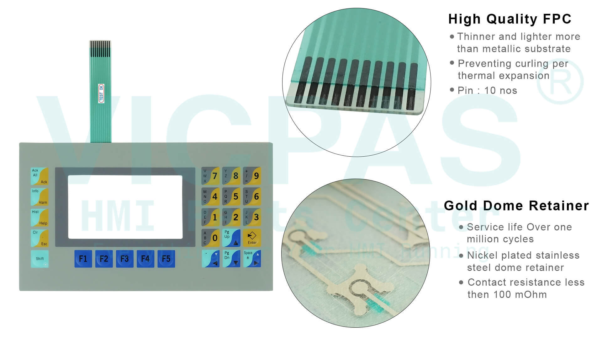 ESA TEXT HMI VT130W VT130W000DP Membrane Keyboard Repair Replacement