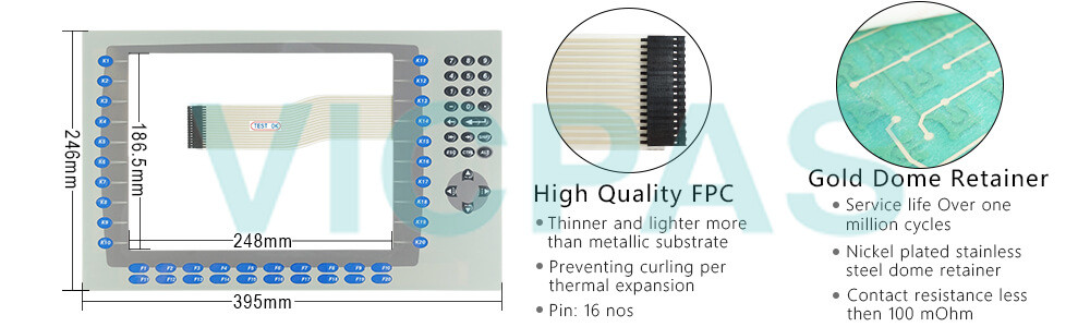 2711P-B12C4D8 Panelview Plus 6 Membrane keypad siwtch Repair Replacement 2711P-B12C4D8 Panelview Plus 6 Membrane keypad siwtch Repair Replacement