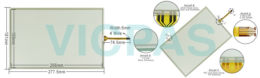 2711P-T12W21D8S-B Panelview Plus 7 Touch Screen Panel Protective Film LCD Display Screen Repair Replacement