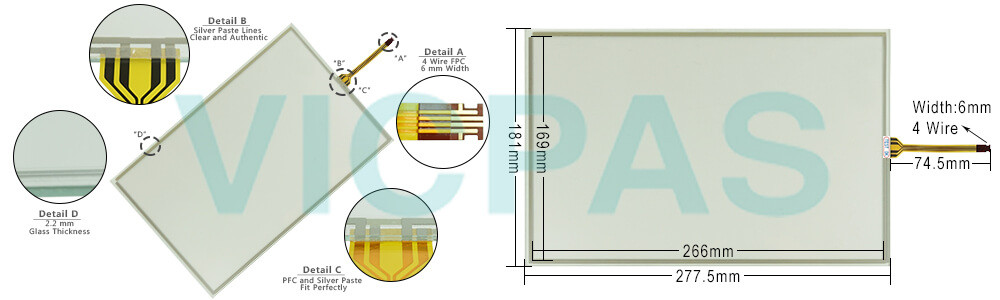 2711P-T12W22D8S Panelview Plus 7 Touch Screen Panel Front Overlay LCD Display Repair Replacement