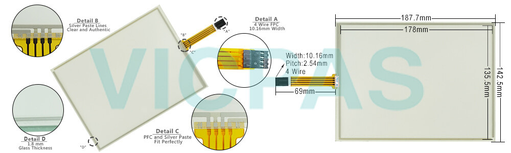 XV-152-D6-84TVR-10 150603 Eaton XV150 Touch Screen Panel Repair Replacement