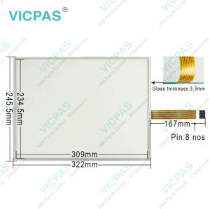 2711P-RBT15 Front Overlay HMI Panel Glass LCD Display HMI Case