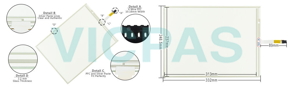 Power Panel 500 5PP5:220340.000-02 Touchscreen Glass Power Panel 500 5PP5:220340.000-02 Touchscreen Glass
