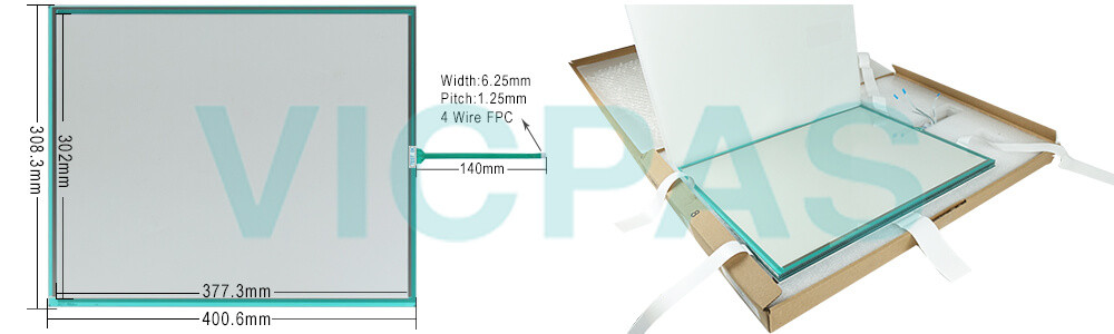 Original DMC AST-190A 19'' 4-Wire Resistive Touch Screen Glass Repair Replacement