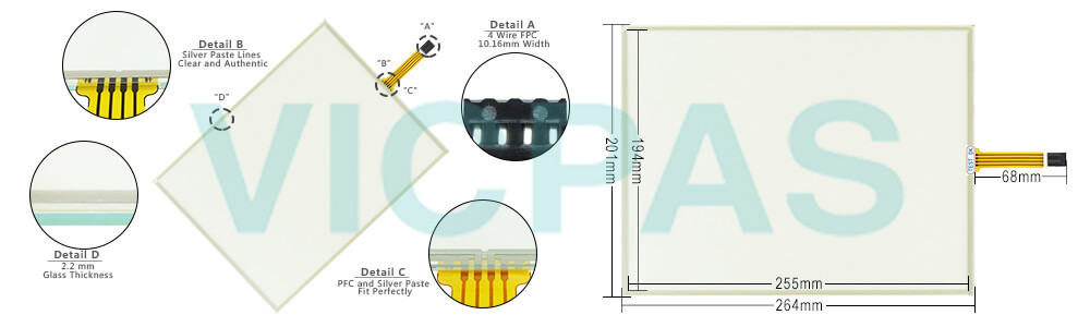 Power Panel 200 4PP250.1214-K01 Touch Screen Panel HMI Touch Glass