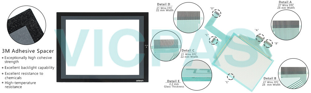 Omron NS8 series HMI NS8-TV00B-ECV2 Touch Panel,Protective Cover and Display Repair Kit