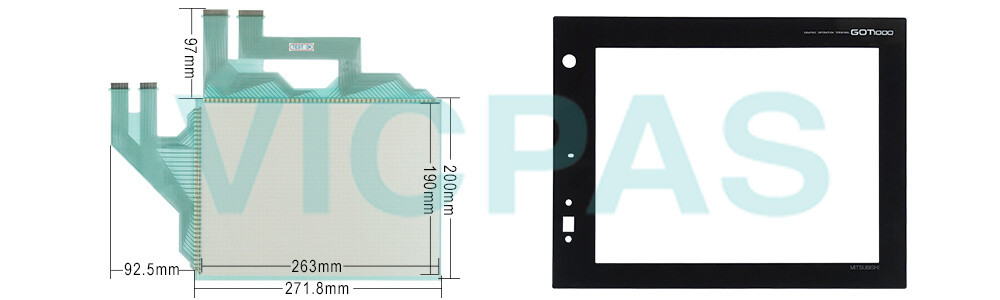 Mitsubishi GT15 series HMI GT1585V-STBD Touch panel Front overlay Repair Kit