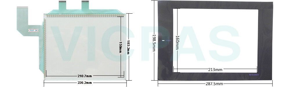 Mitsubishi A970GOT series HMI A970GOT-LBA-EU Touch Screen Monitor Front overlay Repair Kit