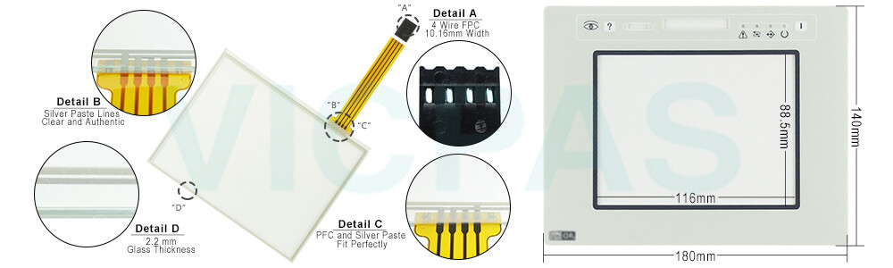 UniOP series HMI eTOP11EB-0045 Touchscreen Front Overlay Repair Kit