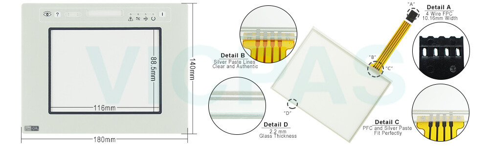 UniOP ETOP19CP series HMI ETOP19CP-0052 Touch Screen Monitor Front Overlay Repair Kit