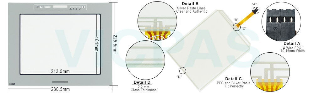 UniOP series HMI eTOP33C-E550 Touchscreen Front Overlay Repair Kit