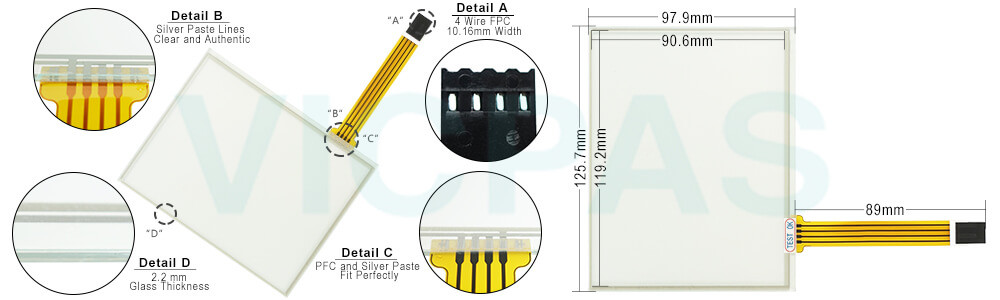 UniOP series HMI ERT-16-0042 Touchscreen Front Overlay Repair Kit