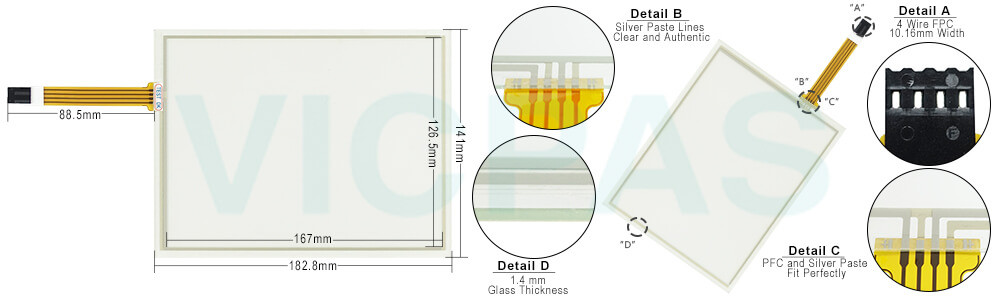 UniOP eTOP20B series HMI eTOP20B-0045 Touch Screen Monitor Front Overlay Repair Kit