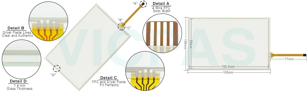 UniOP eTOP307 series HMI ETOP307U301 Protective Film Touch Screen Repair Kit