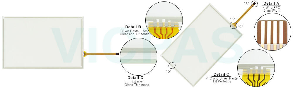 UniOP eTOP series 300 eTOP307 HMI ETOP307U201 Touch Screen Monitor Front Overlay Repair Kit