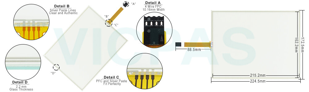 UniOP series HMI eV104-VNT-4A Touch Screen Monitor Front Overlay Repair Kit