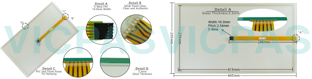 AMT28260 AMT-28260 Touch Screen Panel Glass repair