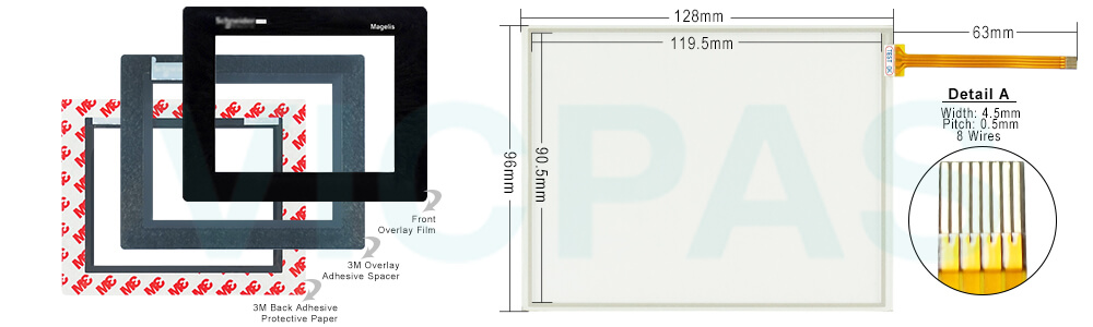 Schneider Magelis HMISTU855S Touch Screen Panel Glass Protective Film repair replacement