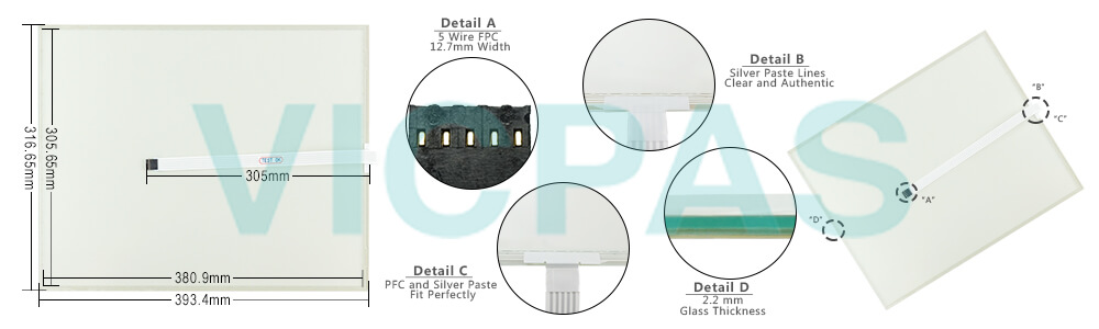 SIGMATEK Elnbauterminal VARAN ETV1992-K Touch Screen Panel Glass Repair Replacement
