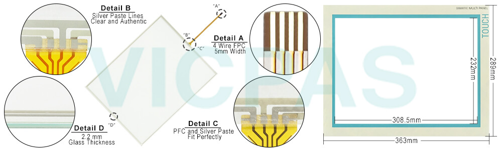 6AV6545-5EB00-0BJ0 Siemens SIMATIC HMI Multi Panel  MP370 15 Touchscreen Panel Glass and Overlay  Repair Replacement