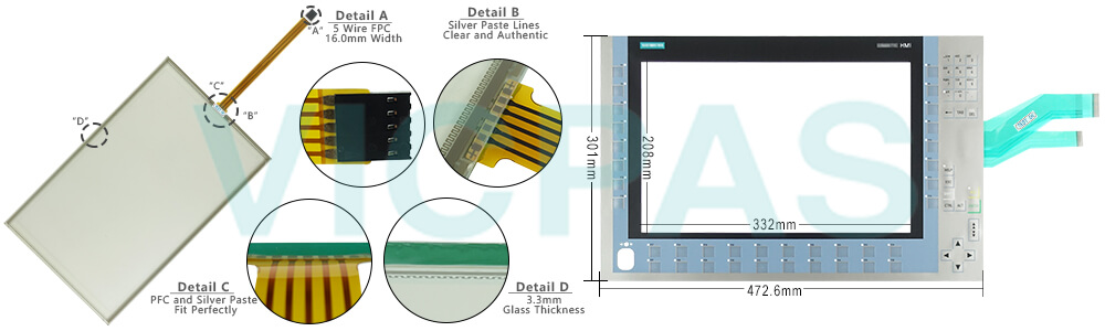 6AV7240-0CC05-0PA1 6AV7240-0CD14-0PD1 Siemens SIMATIC HMI IPC 477 Touch Screen Panel Switch Membrane Repair Replacement