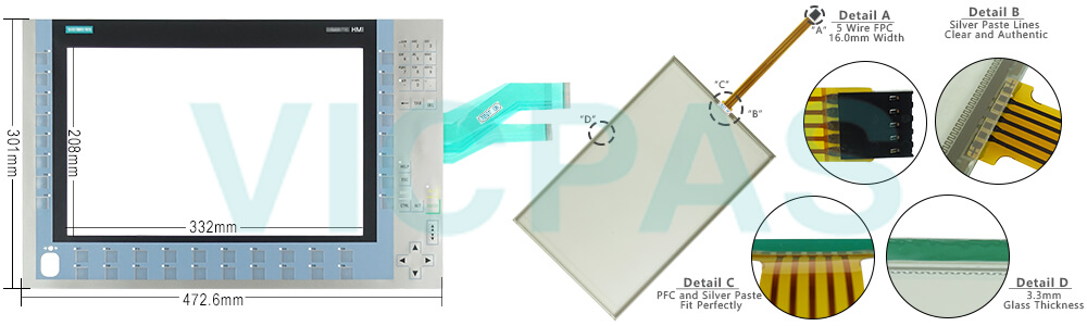 6AV7240-7CC16-0QA0 6AV7240-7CD07-0QA2 Siemens SIMATIC HMI IPC 477 Touch Screen Panel Membrane Keypad Repair Replacement