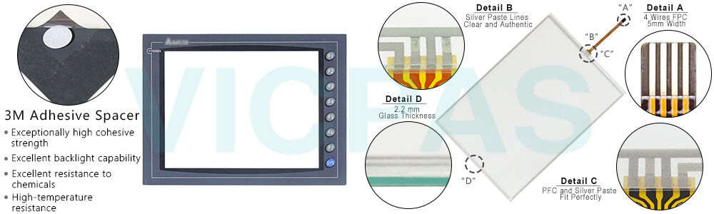 Delta DOP-A DOP-A10THTD Front Overlay Touch Screen Panel Repair Replacement