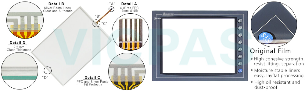 Delta DOP-A DOP-AE10THTD1 Touch Screen Front Overlay Repair Replacement