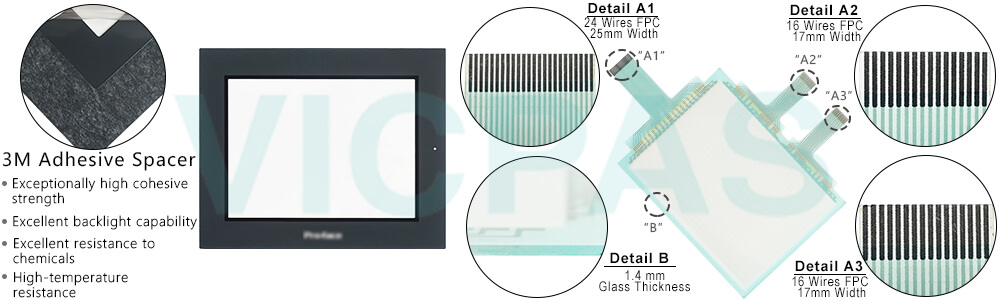 GE Fanuc QuickPanel Series QPGCxxExxxx QPGCTDE0000 CQPGCTDE0000-A Front Overlay Touch Screen Repair Replacement