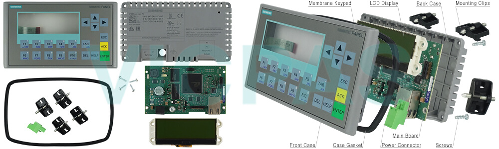 6AG2647-0AH11-1AX0 Siemens SIPLUS HMI KP300 BASIC MONO Plastic Case LCD Panel membrane keypad Power Connector Main Board Mounting Clips Replacement