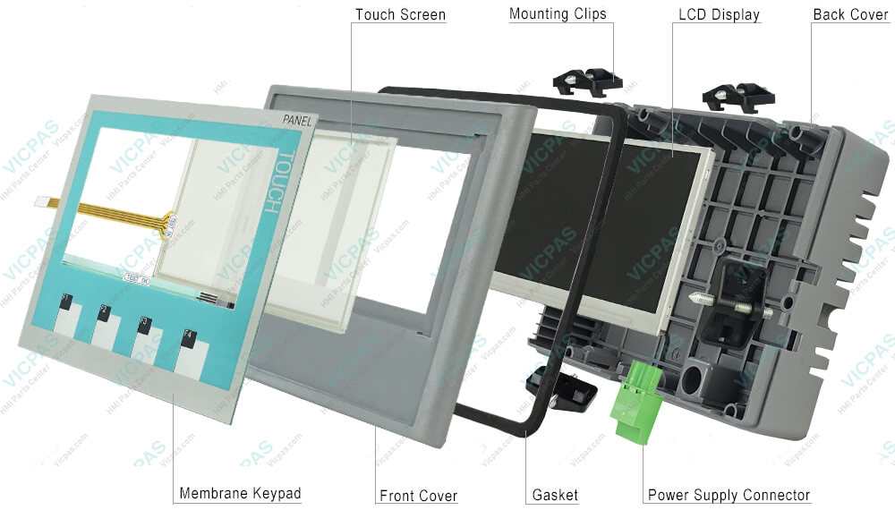 6AV6647-0AK11-3AX0 Siemens Simatic HMI KTP400 Basic Color PN Plastic Shell, Touch Screen Panel Glass, Overlay, Power Supply Connector, Gasket, Mounting Clips, Screws and LCD Display Repair Replacement