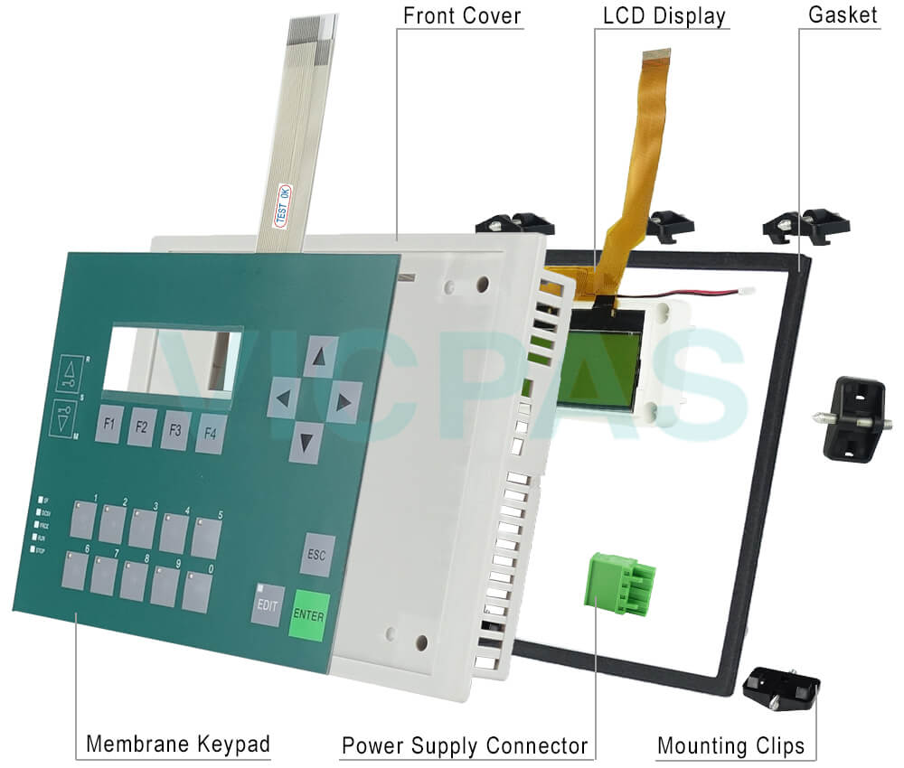 6ES7613-1SB02 Siemens SIMATIC HMI C7-613 Membrane Keyboard, Plastic Shell, Power Supply Connector, Gasket, Mounting Clips, LCD Display Repair Replacement
