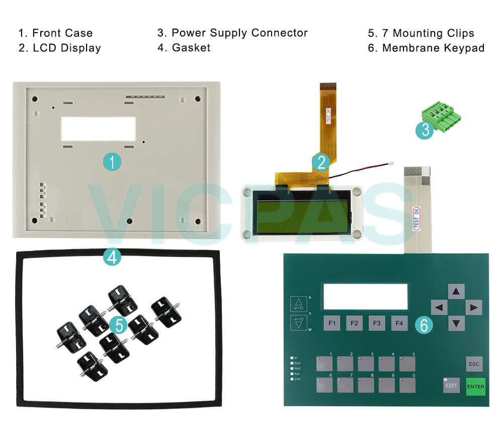 6ES7613-0CA00-7AA0 Siemens SIMATIC HMI C7-613 Membrane Keyboard, Enclosure, Gasket, Power Supply Connector, LCD Screen, Mounting Clips Repair Replacement