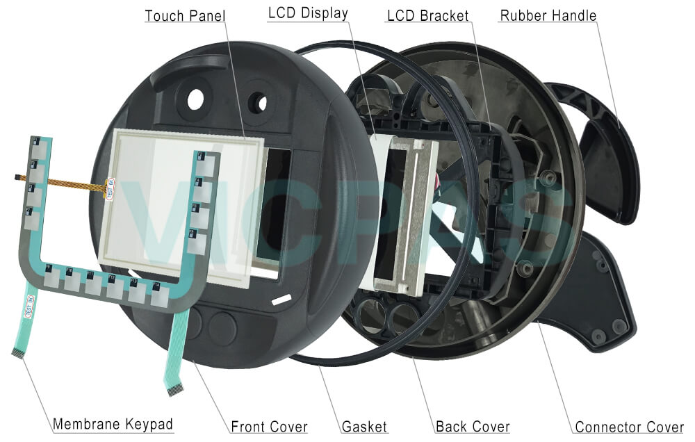 6AV6645-0BA01-0AX0 Siemens Simatic HMI Mobile Panel 170 LCD Display Panel, Touch Screen monitor, Membrane Keypad, HMI Case Cover, Touchscreen Gasket, LCD Bracket, Enabling Button Covers, Label, Case Gasket, Rubber Handle, Screws and Gasket Repair Replacement