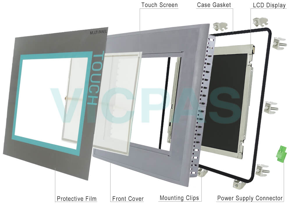 6AV6643-7CD00-0CJ1 Touchscreen Panel Glass, Protective Film, LCD Display, Plastic Case, Power Supply Connector, Mounting Clips, Case Gasket, LCD Gasket, LCD Display, LCD FPC Repair Replacement