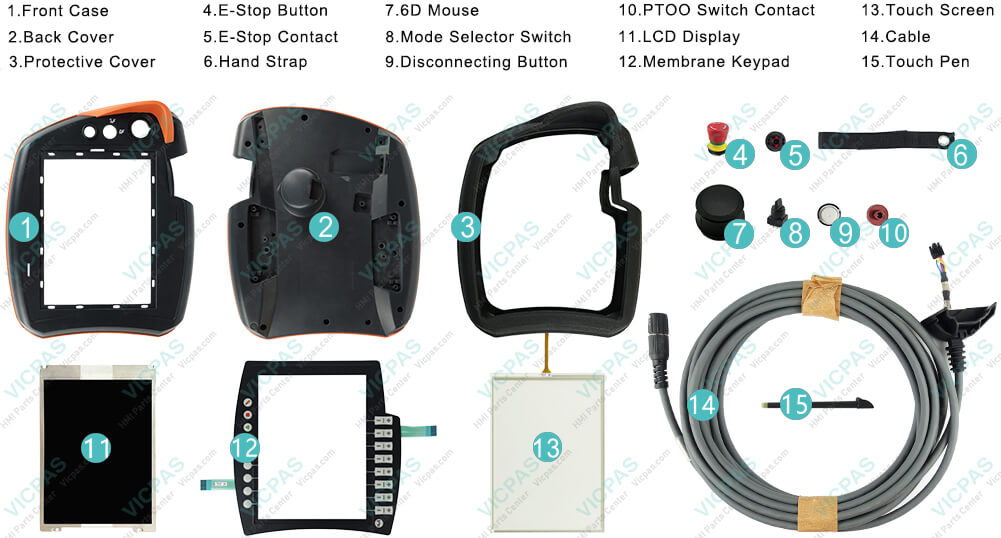 Supply KUKA KRC4 Controller KUKA KRC4 00-168-334 Parts, Cable, Mode Selector Switch, Protective Cover, E-Stop Contact, E-Stop Button, Back Cover, Touch Digitizer, LCD Screen, 6D Mouse, Hand Strap, Front Case, Touch Pen, Disconnecting Button, Terminal Keypad and PTOO Switch Contact Replacement