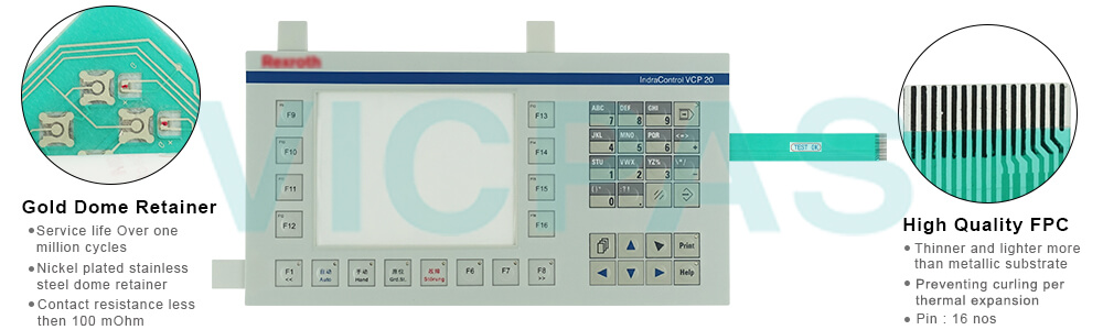 Rexroth IndraControl VCP20 VCP20.2DUN-003-PB-NN-PW Membrane Keyboard Keypad Replacement Repair