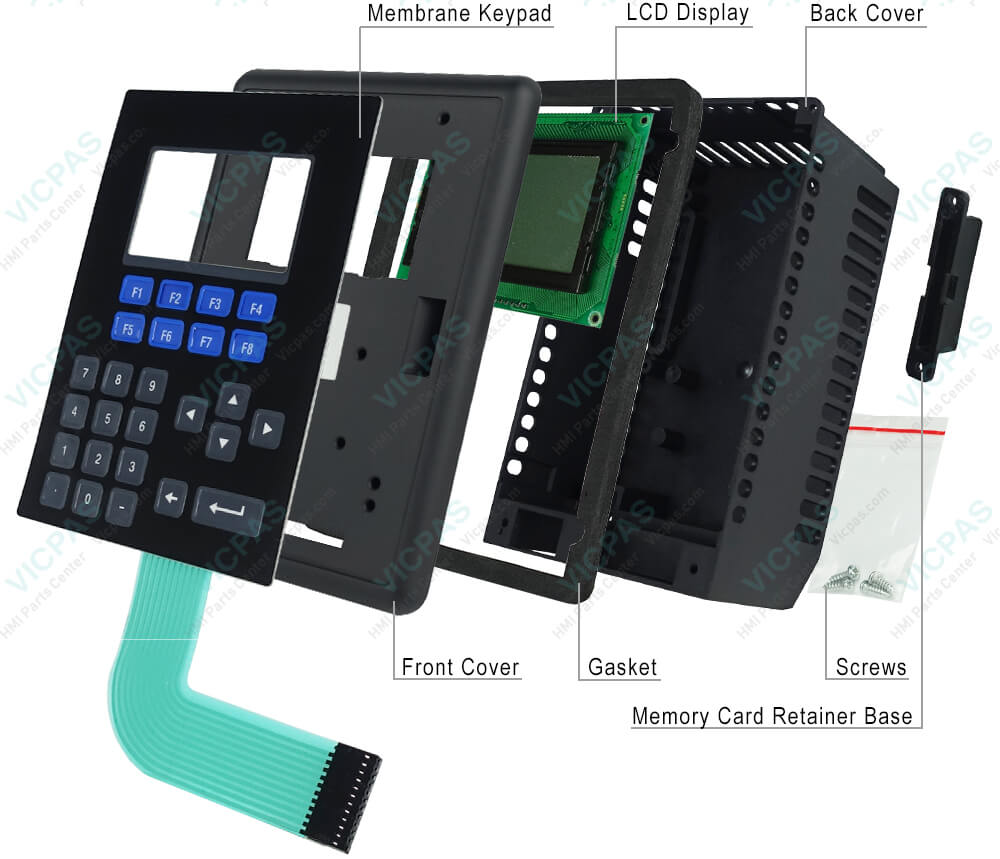  2711-K3A5L1 PanelView 300 Membrane Keyboard Keypad, HMI Case, Gasket, Label, Screws, LCD Display Screen, Memory Card Retainer Base Repair Replacement
