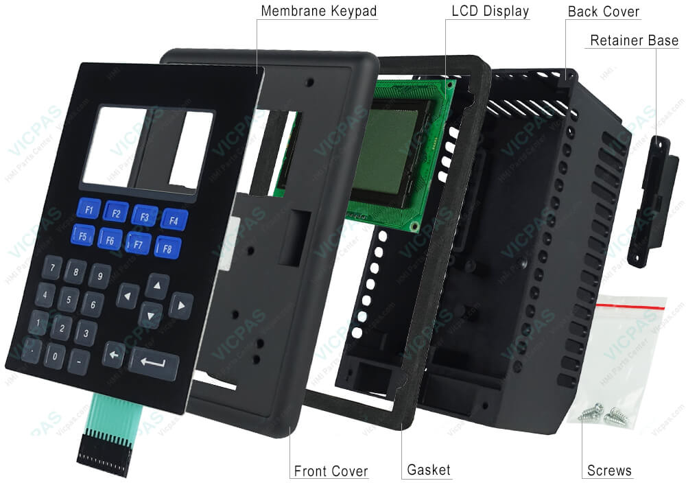  2711-K3A2L1 PanelView 300 Membrane Keyboard Keypad, Plastic Body Cover, LCD Display Panel, Gasket, Label, Screws, Memory Card Retainer Base Repair Replacement