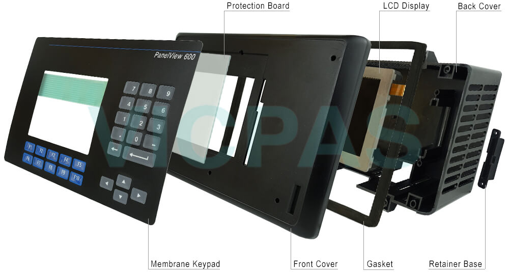 2711-K6C10L1 PanelView 600 Membrane Keypad Switch LCD Display Plastic Case Cover Repair Replacement